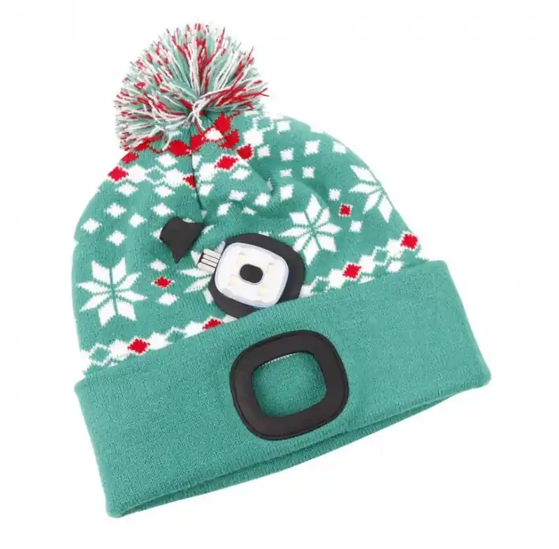 Lze objednat - STREND PRO Čepice se světlem X-mas ZELENÁ, velikost UNI
