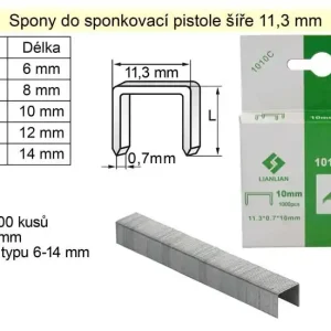 Spony do sponkovačky šíře 11,3 mm hranaté délka 12 mm balení 1000 kusů - Nyní k dispozici