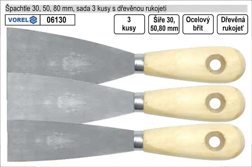 Špičkový produkt - Špachtle Standart sada 3 kusy 30,50,80mm