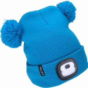 Top cena | EXTOL LIGHT čepice s čelovkou 4x25lm, USB nabíjení, modrá s bambulemi, dětská 43459