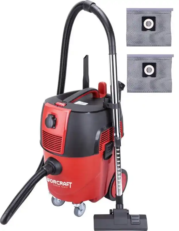 Novinka - WORCRAFT VC16-30S Dílenský průmyslový vysavač 1600W, 30l, automatický oklep filtru
