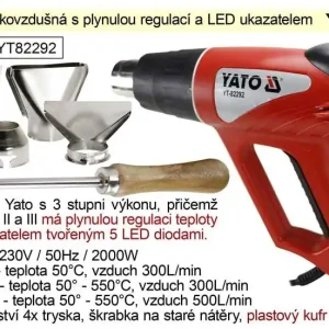 Zvýhodněná cena | Pistole horkovzdušná Yato YT82292 s plynulou regulací teploty