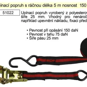 Popruh upínací s ráčnou 150kg / 5m / 25mm 1 kus | Outlet