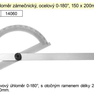 Úhloměr zámečnický 0-180° 150x200mm - Zlevněno