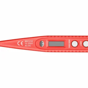 zkoušečka napětí digitální s LED světlem 12-250V, 12-250V, délka 146mm, plochý šroubovák - Cenový hit