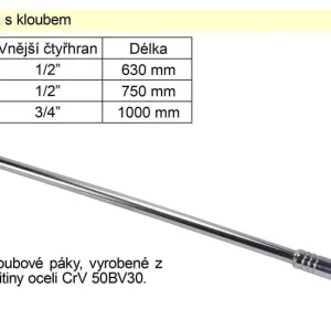 Připraveno k expedici | Páka trhák s kloubem 1" délka 1000mm