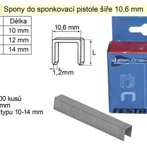 Bestseller | Spony do sponkovačky šíře 10,6 mm hranaté délka 10 mm balení 1000 kusů, typ 140