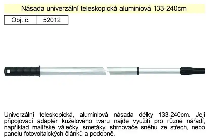 Rychlé odeslání - Násada Alu teleskopická, 130-240 cm pro malířské válečky