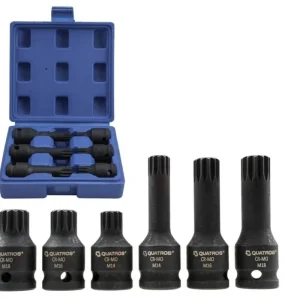 Výhodná cena | QUATROS Gola 1/2" Nástrčné hlavice XZN sada 6 kusů kované M14-M18 tisícihran