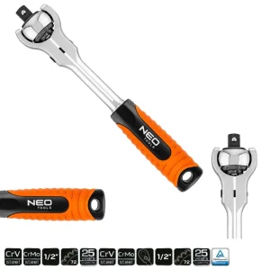 Nízká cena | NEO TOOLS Ráčna 3/8" přepínací otočná hlava 360° 72 zubů, 200mm