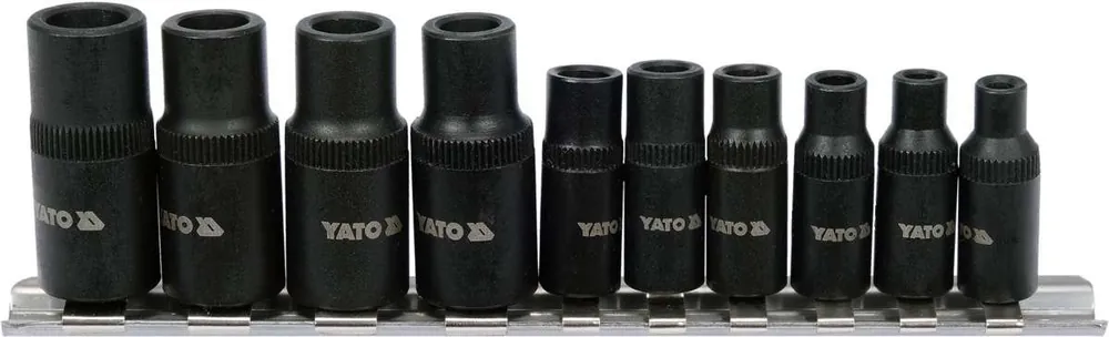 YATO Nástavce na závitníky sada 10ks, adaptéry na ráčnu 1/4" a 3/8" | Jen pár kusů