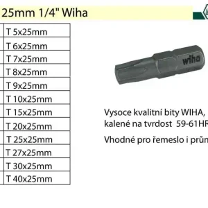 Akce | Bit Torx T25x25mm 1/4" Wiha Standard