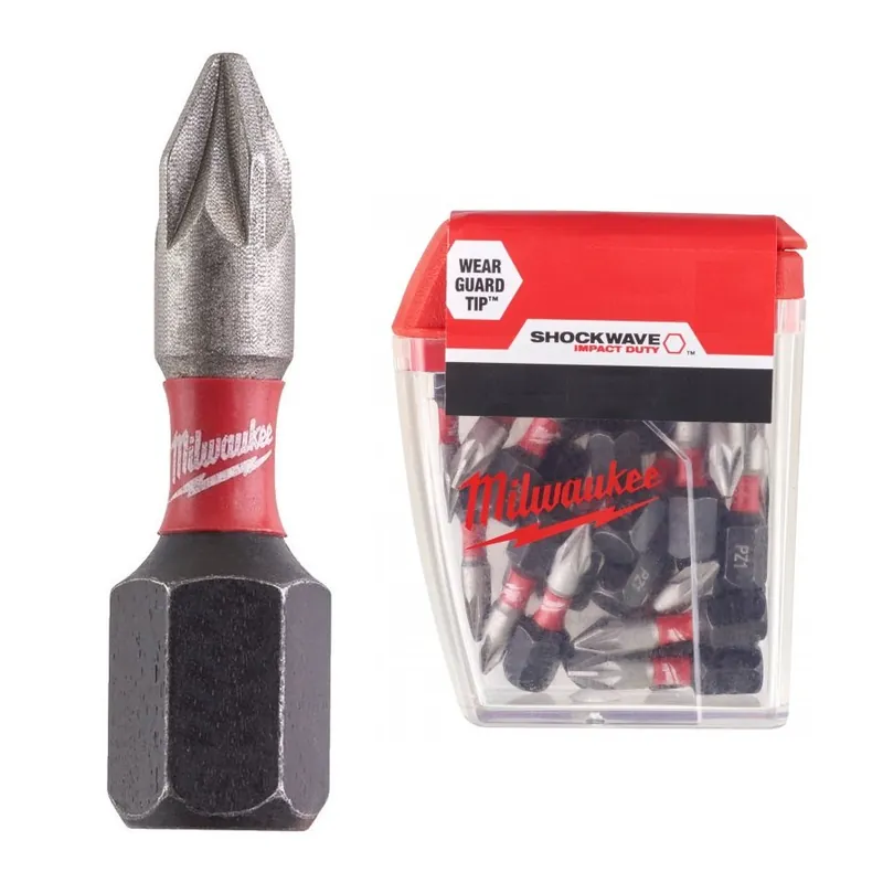 MILWAUKEE Shockwave bit křížový PZ1x25mm 1/4 Impact Duty - 25ks | Slevy