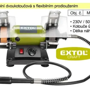 Bruska stolní dvoukotoučová Extol Craft 410112 s přímou bruskou s flexibilním prodloužením - Nově v sortimentu