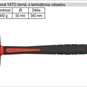 Zvýhodněná cena | Palička gumová 440g černá YATO s laminátovou násadou