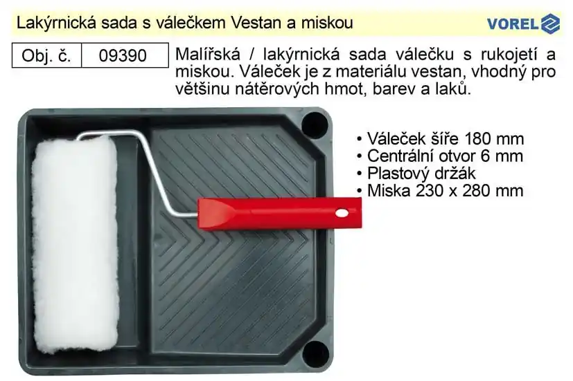 Malířská sada s válečkem Vestan 180mm a miskou - Neváhejte