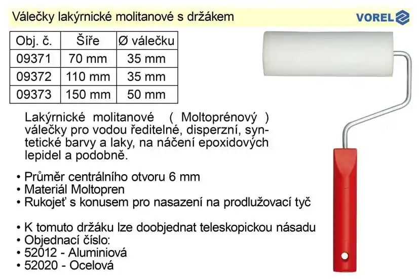 Nejprodávanější | Váleček lakýrnický molitanový s držákem šíře 150mm
