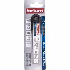FORTUM břity ulamovací do nože, 18mm, 10ks, SK2, tl.7mm, 7 ulamovacích segmentů - Výhodná nabídka