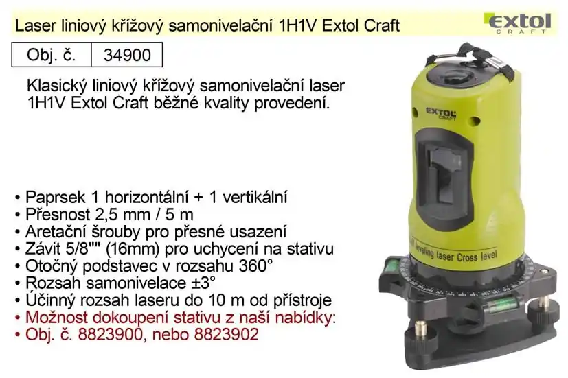 Objednat nyní | Liniový laser samonivelačn Extol Craft 1H1V