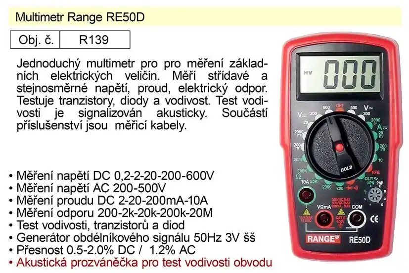 Multimetr Range RE50D | Outlet