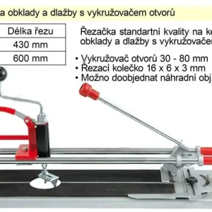 Ušetřete - Řezačka na obklady a dlažby 600 mm s vykružovačem otvorů