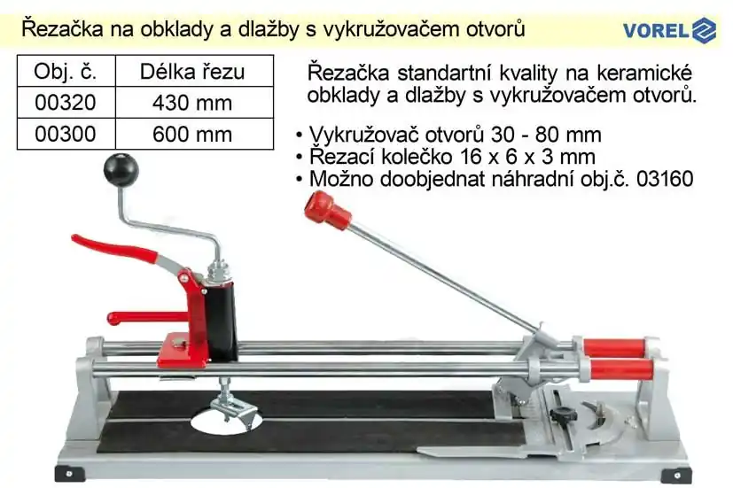 Ušetřete - Řezačka na obklady a dlažby 600 mm s vykružovačem otvorů
