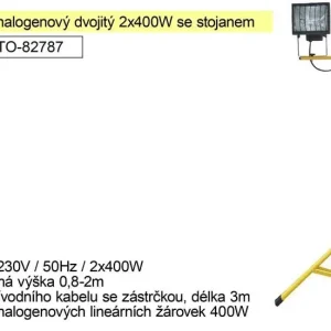 Končí brzy - Reflektor halogenový se stojanem Tripod dvojitý 2x400W