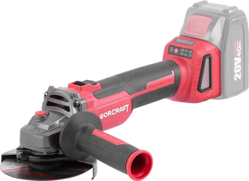 Aku úhlová bruska 115mm, bezuhlíková, 20V Worcraft CAG-S20LiBH (bez baterie a nabíječky) | Extra sleva