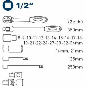 Nejlepší cena | hlavice nástrčné, sada 27ks, 1/2", 61CrV5, FORTUM
