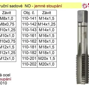 Vysoká kvalita | Závitníky ruční sadové M10x1,0 NO jemný závit