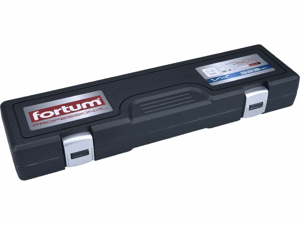 klíč momentový se stupnicí, 48 zubů, 1/4", 5-25Nm, L 323mm, CrV, FORTUM | Ihned k objednání