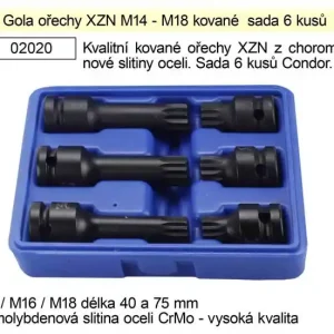 Nástrčné hlavice XZN sada 6 kusů kované M14-M18 Condor - Velmi populární