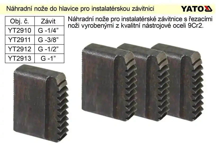 Přímo od výrobce | Náhradní nože do hlavice 1/2" pro instalatérskou závitnici
