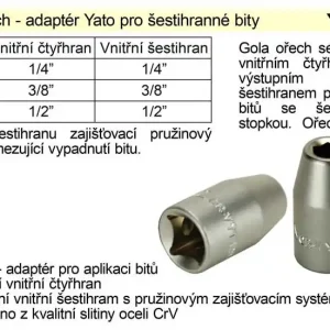 Rychlé odeslání | Gola ořech 3/8", adaptér pro bity se šestihranem 8 mm